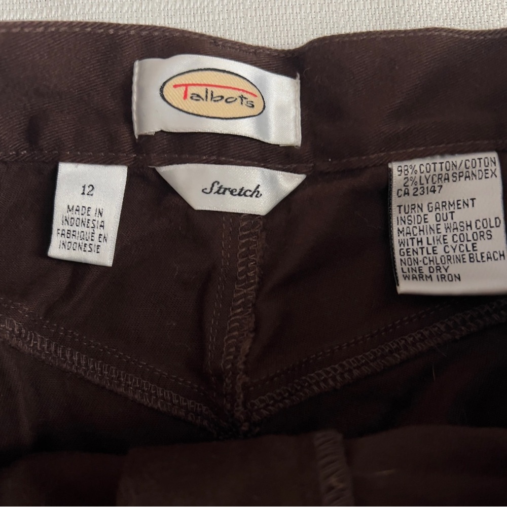 Talbots Y2K Dark Brown Skirt With Pockets Size 12 - Picture 3 of 8